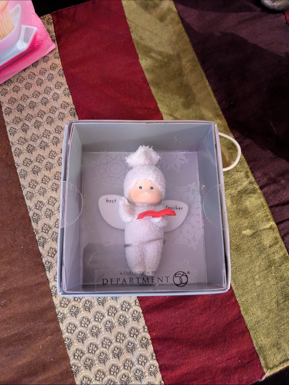 Department 56 White Angel Ornament - 'Best Teacher'